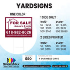 1 Color Yard Sign 18x12in