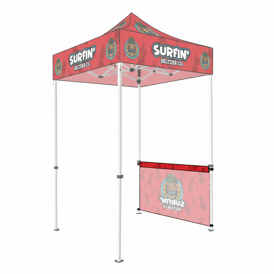 5ft Canopy Halfwall with Rail