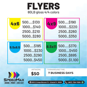 Flyer 4x6” 80lbs Both Sides Printed