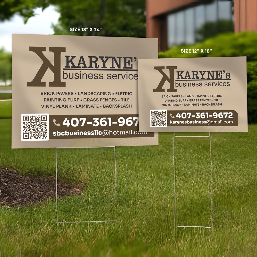 Full Color Yard Sign 18x12in