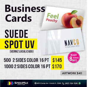 Business cards Suede spot uv