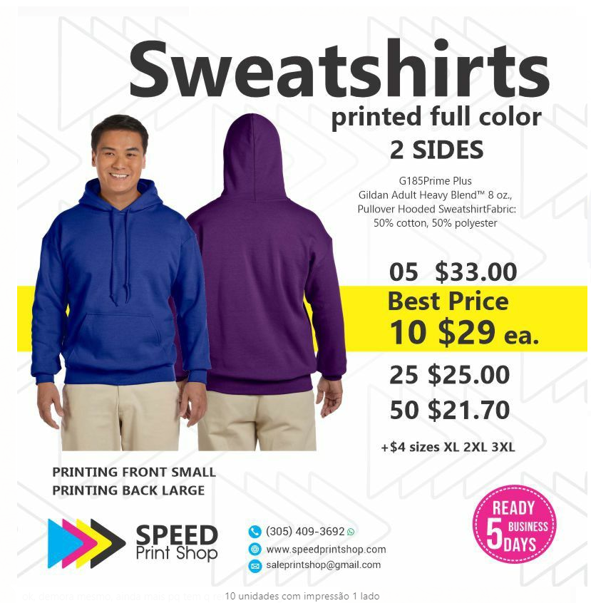 Sweater full color printed 1 side